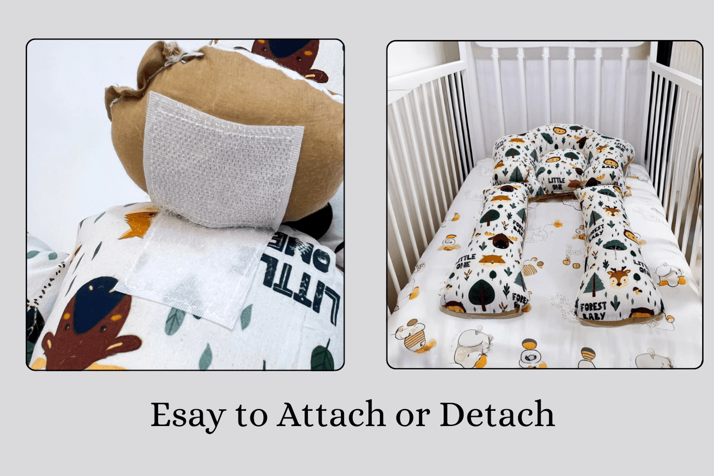 BabyPumpkin Multi-Functional Side Sleeping Pillow with Detachable Head Shaping Support
