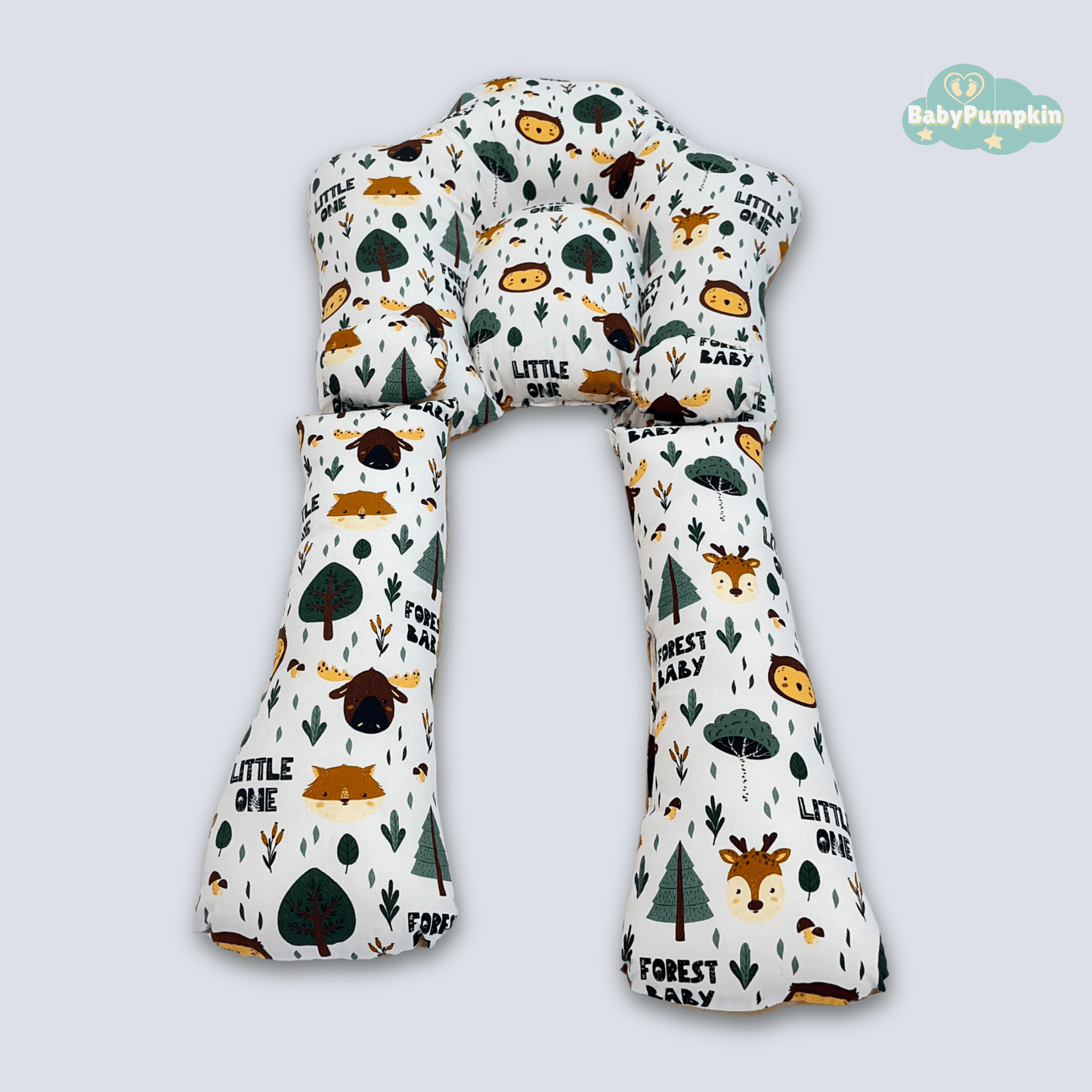 BabyPumpkin Multi-Functional Side Sleeping Pillow with Detachable Head Shaping Support