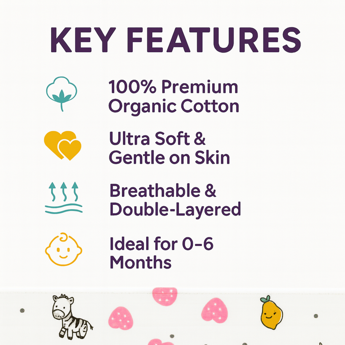 BabyPumpkin Muslin Swaddle Blankets 3-Pack