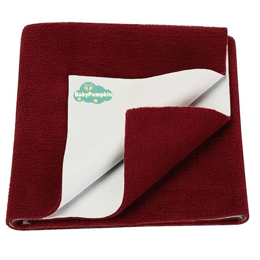 BabyPumpkin Waterproof Baby Bed Protector, Medium (100x70cm), Maroon