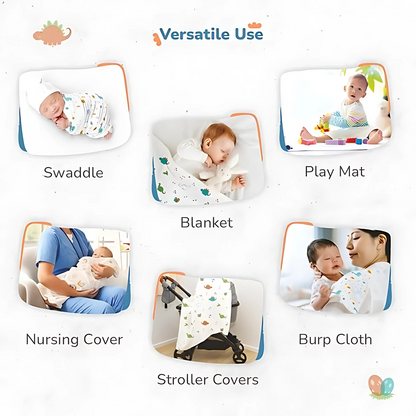 BabyPumpkin Muslin Swaddle Blankets 3-Pack