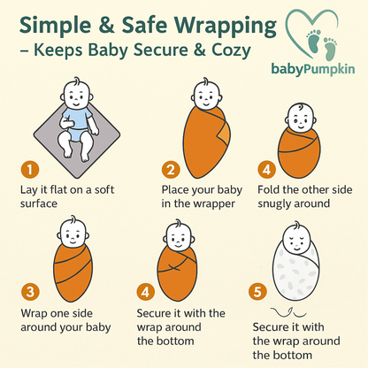 BabyPumpkin Muslin Swaddle Blankets 3-Pack