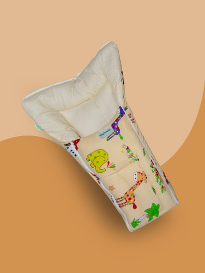 BabyPumpkin 3-in-1 Portable Baby Bed, Sleep Bag & Carry Nest, Animal Print ( Pink)
